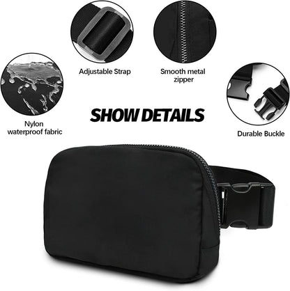 black nylon fashion waist bag,custom,detail