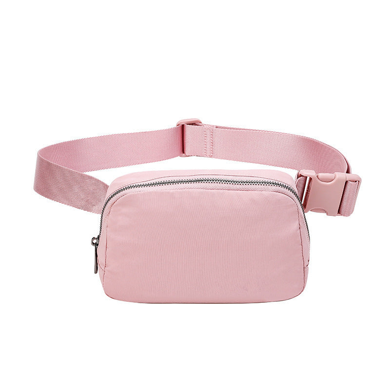 pink nylon fashion waist bag,custom,front