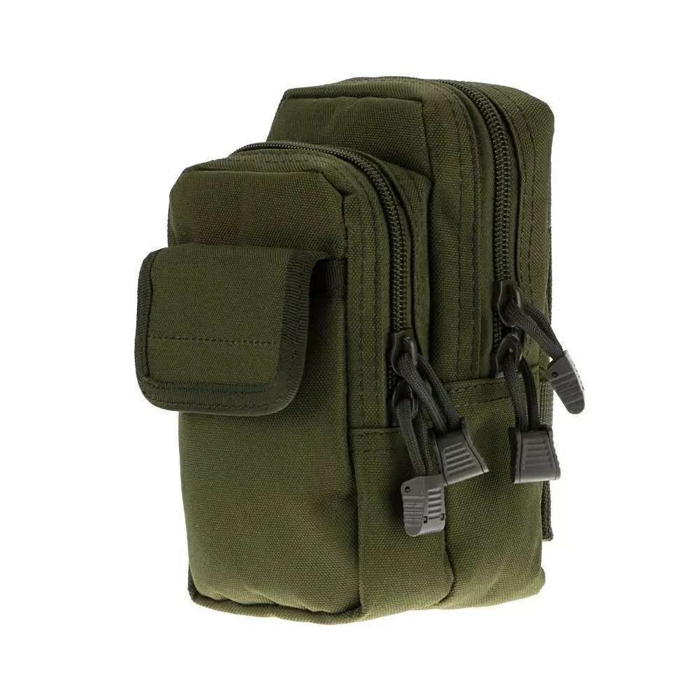 Customized Tactical Wear-Resistant Belt Waist Bag Man Pair Zipper Thick Large Capacity Mobile Phone Bag Camouflage Vertical