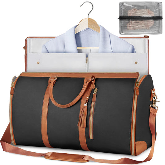 black pu leather large garment bag,custom,front
