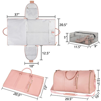 pink pu leather large garment bag,custom,dimensions