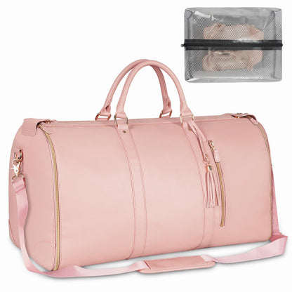 pink pu leather large garment bag,custom,front