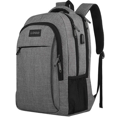 gray business laptop backpack for corporate and travel use