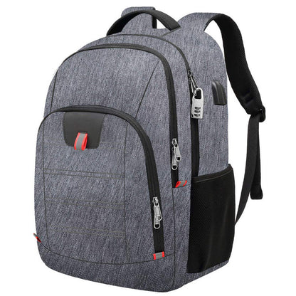 gray daily work device pack with multiple compartments and mesh side pockets