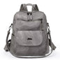 gray pu leather womens backpack for modern casual style