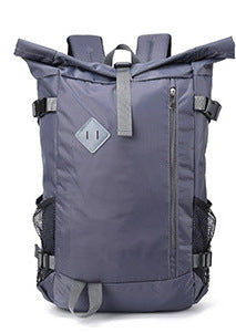 gray roll top backpack with custom logo option