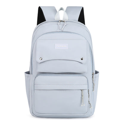 gray student school backpack with simple modern style
