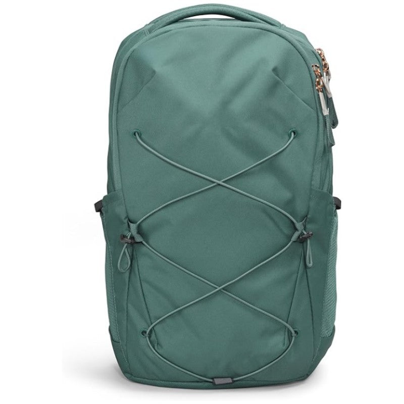 green urban commuter backpack with multi compartment storage