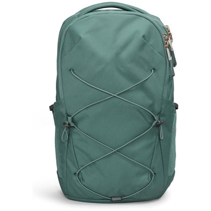 green urban commuter backpack with multi compartment storage