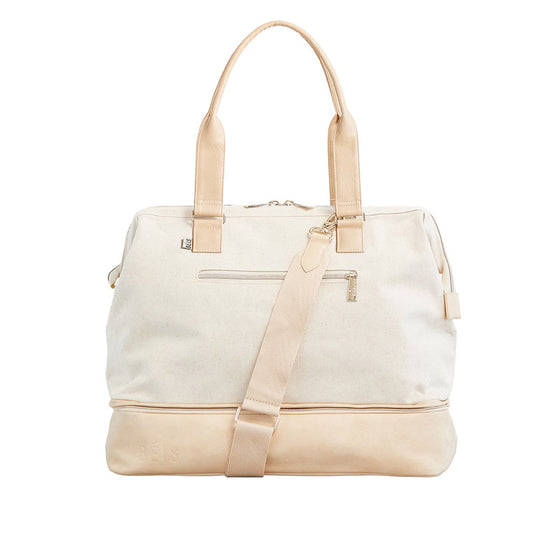 creamy white nylon dry wet separation women gym bag,custom,front