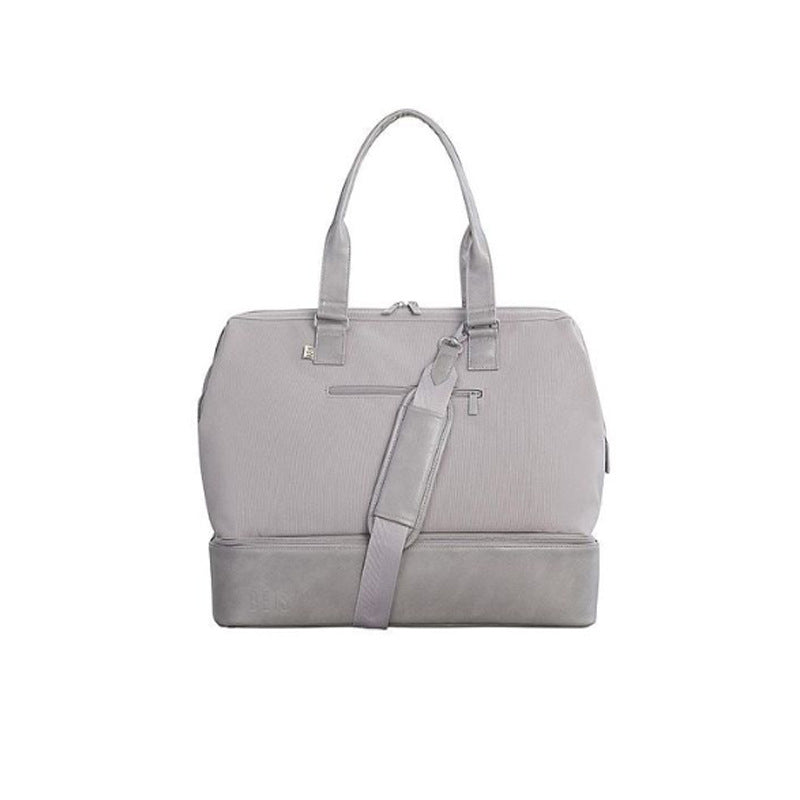 light gray nylon dry wet separation women gym bag,custom,front