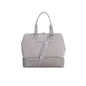 light gray nylon dry wet separation women gym bag,custom,front