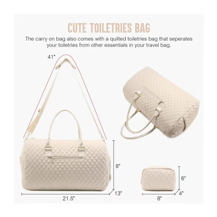 creamy white large capacity women gym bag,custom,dimensions