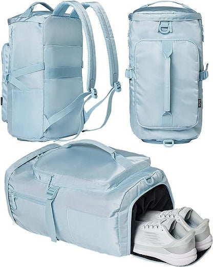 sky blue waterproof fanlosn women gym bag,custom,display