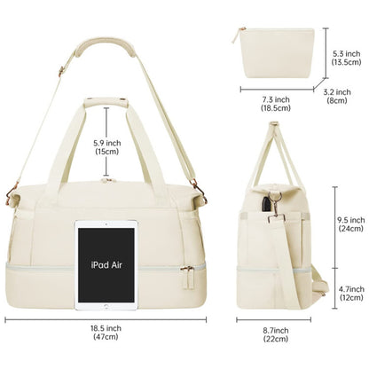 beige waterproof women gym duffel bag,custom,dimensions