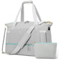 gray waterproof women gym duffel bag,custom,front