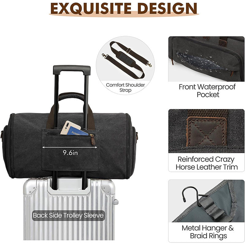 black men hanging garment bag,custom,detail