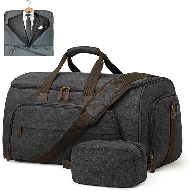 black men hanging garment bag,custom,front