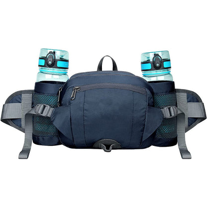 blue dual bottle hiking waist pack,custom,front