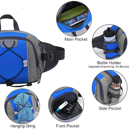 blue wine nylon hiking waist pack,custom,detail