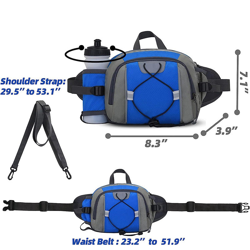 blue wine nylon hiking waist pack,custom,dimensions