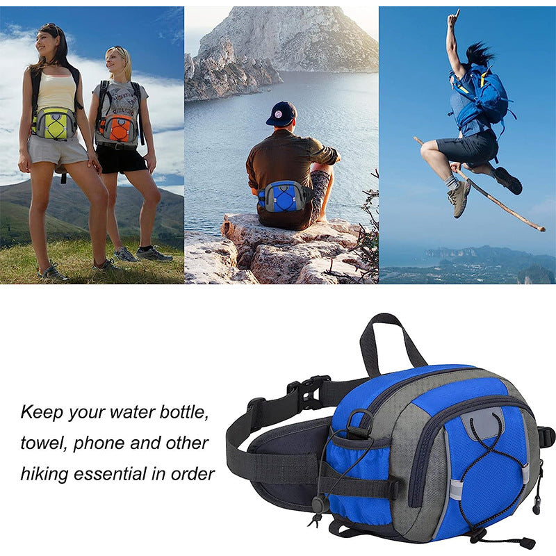 blue wine nylon hiking waist pack,custom,model display