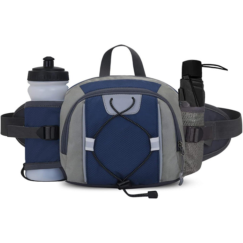 navy blue nylon hiking waist pack,custom,detail