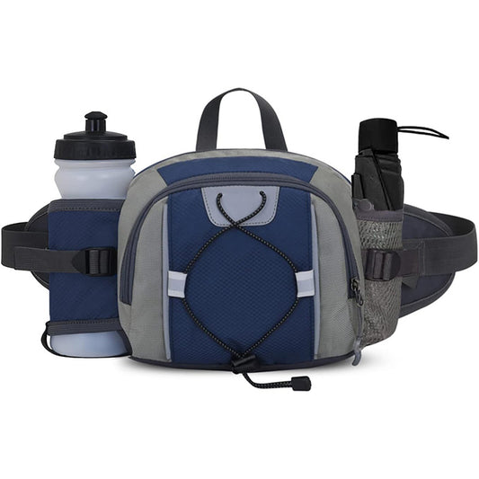 navy blue nylon hiking waist pack,custom,detail