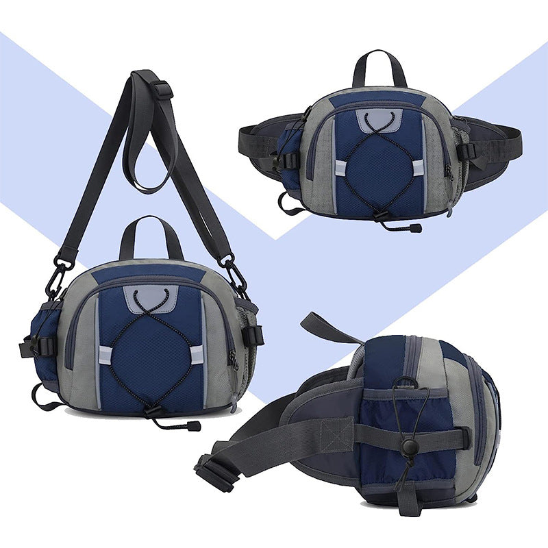 navy blue nylon hiking waist pack,custom,display
