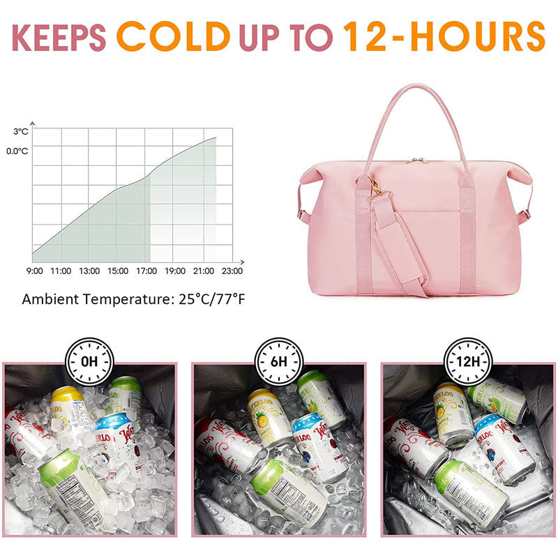pink oxford insulated cooler bag,custom,detail