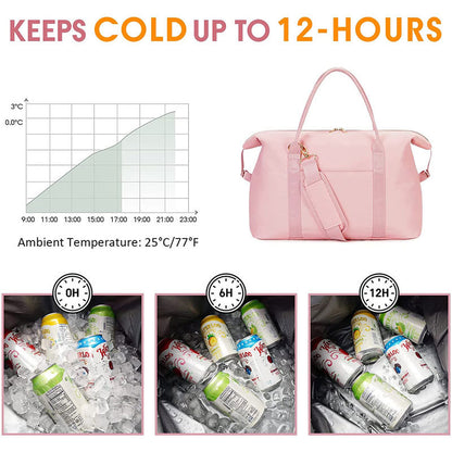pink oxford insulated cooler bag,custom,detail