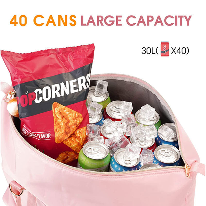 pink oxford insulated cooler bag,custom,inner