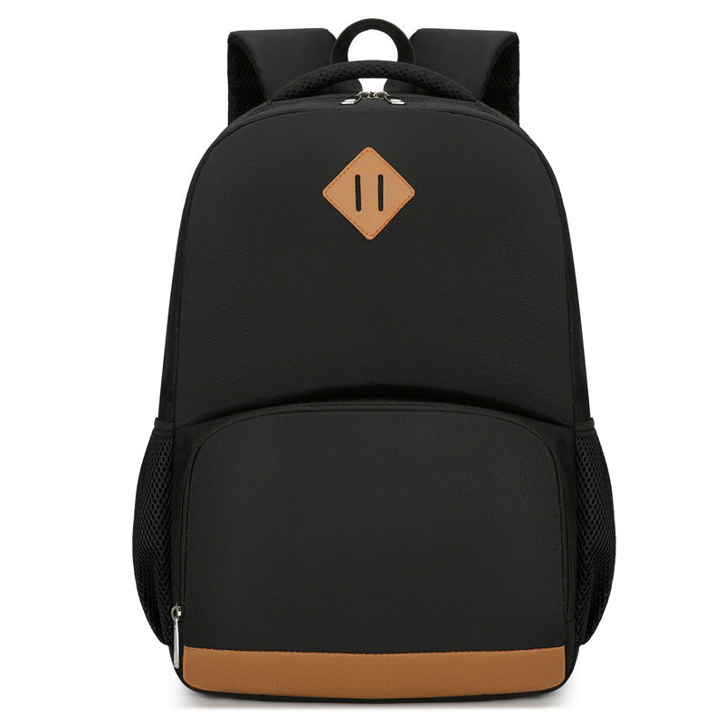 black with brown fanlosn waterproof insulated laptop backpack,custom,front