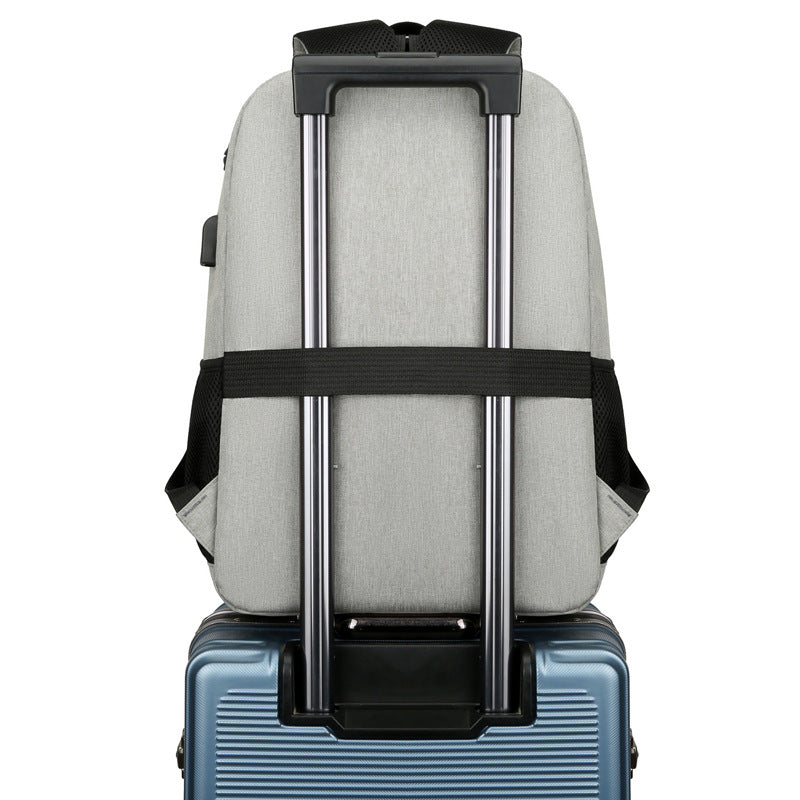 gray fanlosn waterproof insulated laptop backpack,custom,back 02