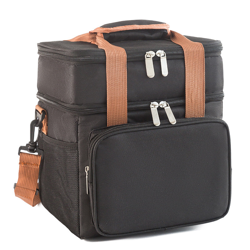 black oxford insulated lunch bag,custom,front