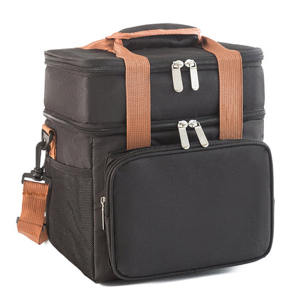 black oxford insulated lunch bag,custom,front