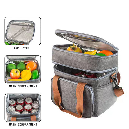 gray oxford insulated lunch bag,custom,detail