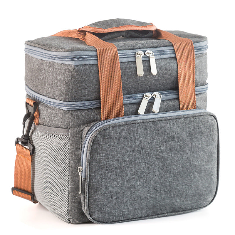 gray oxford insulated lunch bag,custom,front