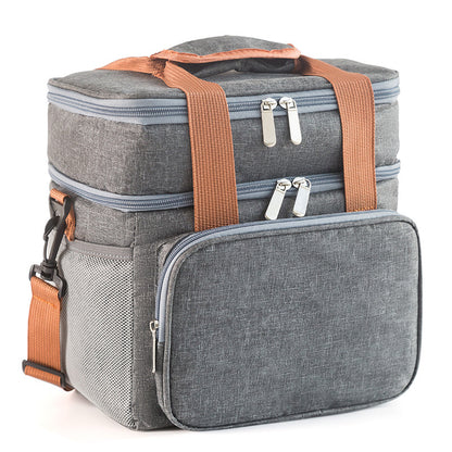 gray oxford insulated lunch bag,custom,front