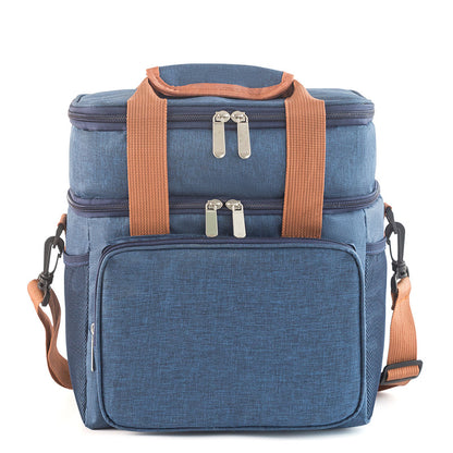 navy blue oxford insulated lunch bag,custom,front 02