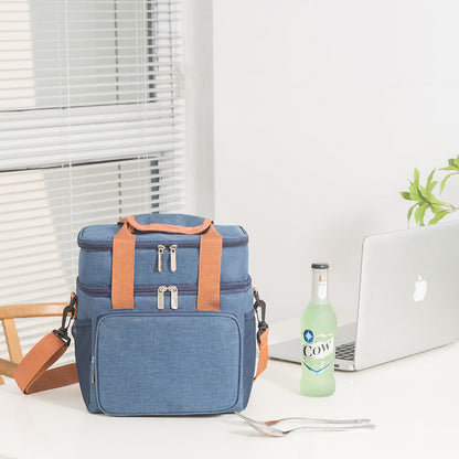 navy blue oxford insulated lunch bag,custom,front