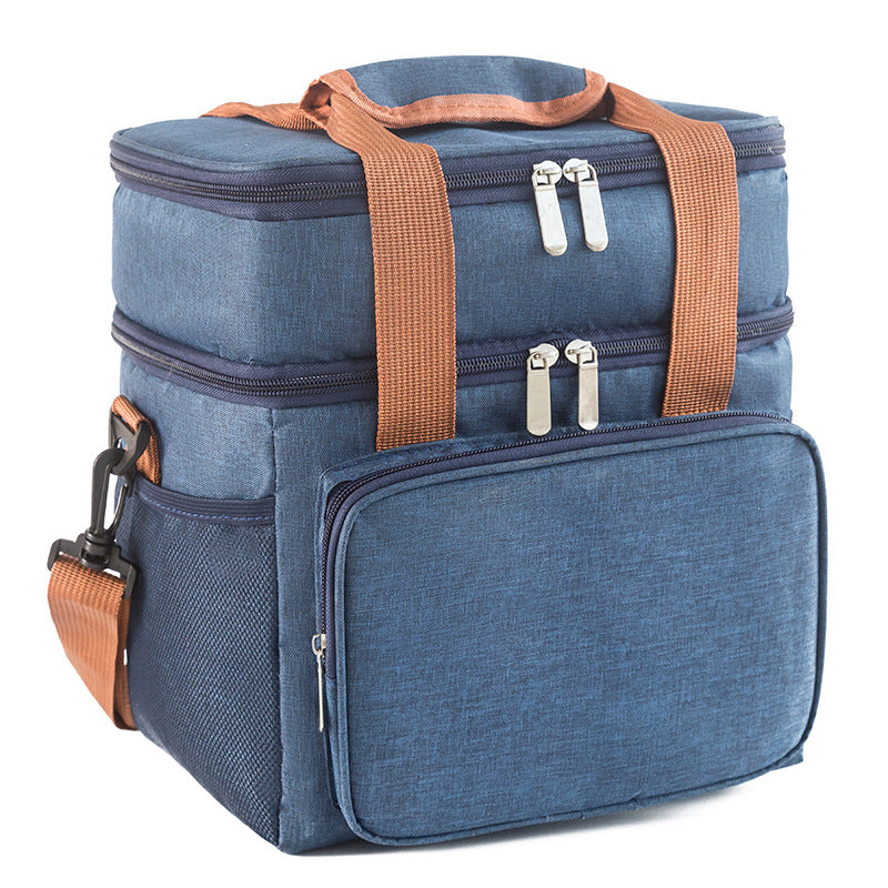 navy blue oxford insulated lunch bag,custom,side