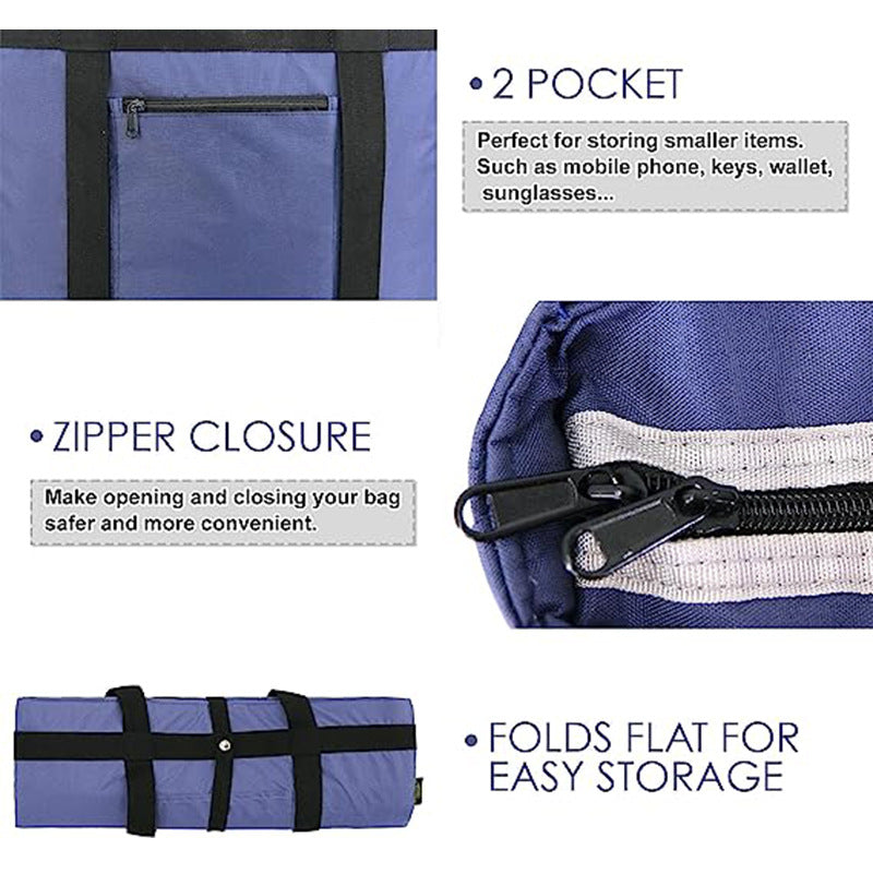 blue oxford insulated shopping bag,custom,front 02