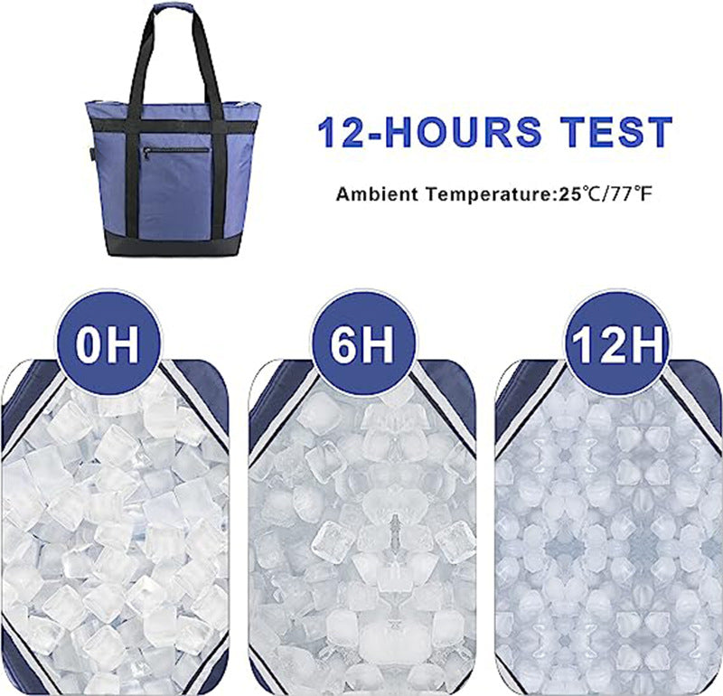 blue oxford insulated shopping bag,custom,detail