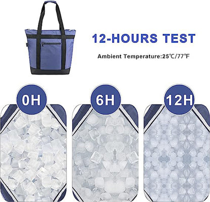 blue oxford insulated shopping bag,custom,detail