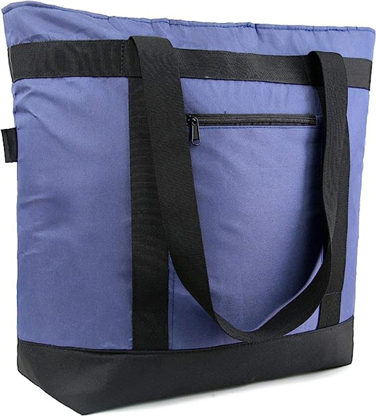 blue oxford insulated shopping bag,custom,front