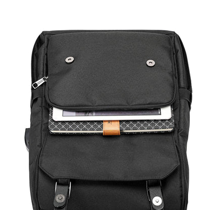 laptop backpack with magnetic front flap pocket for tablet notebook and flat daily accessories