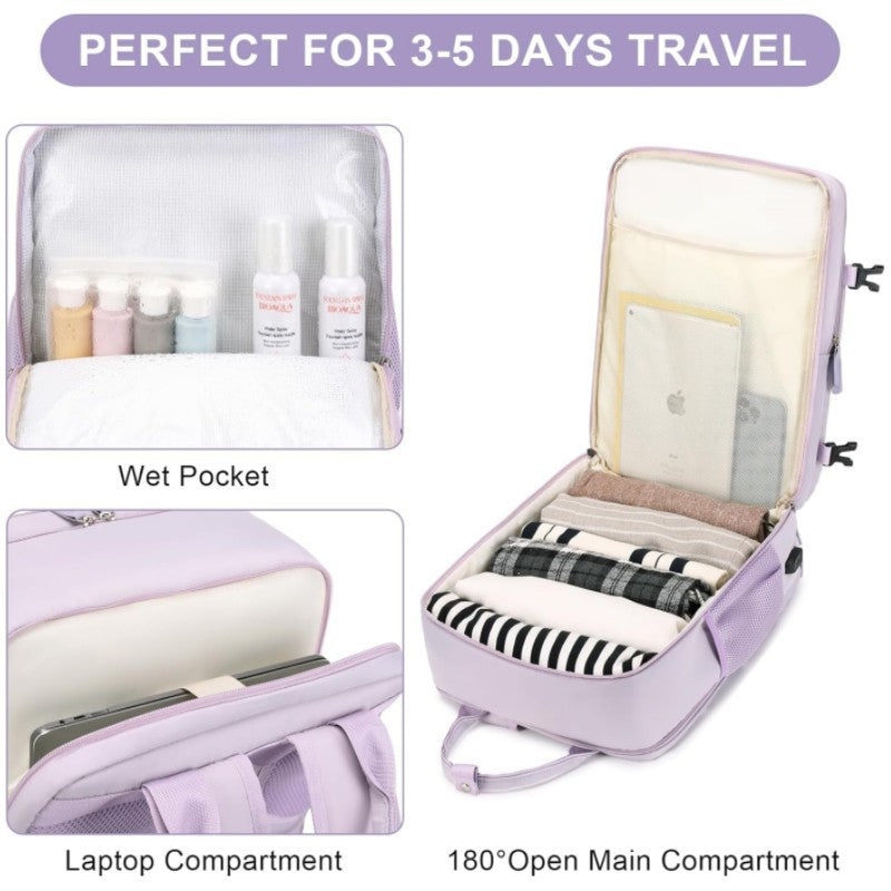 large capacity travel backpack with separate compartments for shoes laptop and travel items