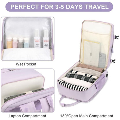 large capacity travel backpack with separate compartments for shoes laptop and travel items