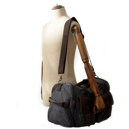 dark gray canvas large duffel bag,custom,display